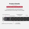 Power Strip, 8 Outlets IEC C13 Metal PDU Power Strip,Built-in C20 Outlet Extender Heavy Duty, 16A 250V 4000W Server Rack PDU/Data Center Power view 3