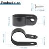 100 Pcs 1/2 Inch Black Nylon Screw Mounting R-type Cable Clip Wire Clamp, 13.2mm Cable Clip Wire Clamp for Wire Management, Stainless Steel Screws Included view 3