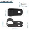 100 Pcs 1/3 Inch Black Nylon Screw Mounting R-type Cable Clip Wire Clamp, 8.4mm Cable Clip Wire Clamp for Wire Management, Stainless Steel Screws Included view 3