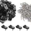 50 Pcs 1/4 Inch Black Nylon Screw Mounting R-type Cable Clip Wire Clamp, 6.4mm Cable Clip Wire Clamp for Wire Management, Stainless Steel Screws Included view 1