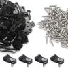 100 Pcs 1/4 Inch Black Nylon Screw Mounting R-type Cable Clip Wire Clamp, 6.4mm Cable Clip Wire Clamp for Wire Management, Stainless Steel Screws Includedc view 1