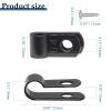100 Pcs 1/4 Inch Black Nylon Screw Mounting R-type Cable Clip Wire Clamp, 6.4mm Cable Clip Wire Clamp for Wire Management, Stainless Steel Screws Includedc view 3