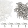100 Pcs 1/8 Inch White Nylon Screw Mounting R-Type Cable Clip Wire Clamp, 3.3mm Cable Clip Wire Clamp for Wire Management, Stainless Steel Screws Included view 1