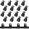 100 Pcs 3/8 Inch Black Nylon Screw Mounting R-type Cable Clip Wire Clamp, 10.4mm Cable Clip Wire Clamp for Wire Management, Stainless Steel Screws Included view 1