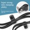100 Pcs 3/8 Inch Black Nylon Screw Mounting R-type Cable Clip Wire Clamp, 10.4mm Cable Clip Wire Clamp for Wire Management, Stainless Steel Screws Included view 2