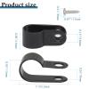 100 Pcs 3/8 Inch Black Nylon Screw Mounting R-type Cable Clip Wire Clamp, 10.4mm Cable Clip Wire Clamp for Wire Management, Stainless Steel Screws Included view 3