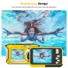 4K Underwater Camera 11FT Waterproof Camera Autofocus 48MP Selfie Dual Screen Waterproof Digital Camera 16X Underwater Camera for Snorkeling with 32GB Card, Yellow view 3