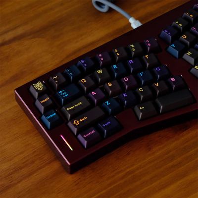 114 Keys Black Translucent Keycaps Cherry Profile BlacK Doubleshot Keycaps Set Fit 60% 65% 75% Cherry Mx Switches Mechanical Keyboard