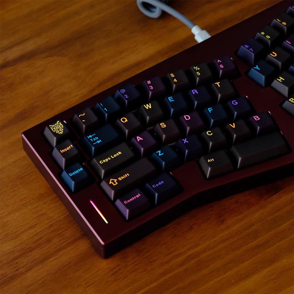 114 Keys Black Translucent Keycaps Cherry Profile BlacK Doubleshot Keycaps Set Fit 60% 65% 75% Cherry Mx Switches Mechanical Keyboard