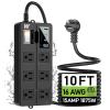 10FT Outdoor Waterproof Power Strip Surge Protector with 6AC Outlets 4USB Ports Power Switch Safety Lock, ETL Certified for Patio Garden Charging view 1