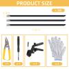 300 PCS 11.8 Inch Metal Zip Ties, Stainless Steel Cable Tie Gun Set, Heavy Duty Self-locking Cable Ties Adjustable Metal Zip Ties Tool Kit for Machinery Exhaust Wrap Pipes Cables Fence (Black) view 2