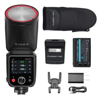 Flashpoint X100 TTL R2 On Camera Li-ion Round Head Flash for Canon, Godox V100 C