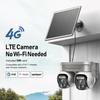 PHANSATIM Non WiFi Security Solar Outdoor Camera Wireless,4G LTE Cellular Solar Powered Outside Cameras for Home Surveillance,Dual Lens 360 Video, PTZ Motion Detection Sensor, Built in SIM Card view 2