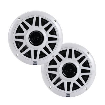 Dual Electronics DMP623 High Performance Marine Radio Speakers | 6.5 inch Weather-Resistant Dual Cone Marine Stereo Boat Speakers with 100 Watts of Peak Power | White