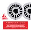 Dual Electronics DMP623 High Performance Marine Radio Speakers | 6.5 inch Weather-Resistant Dual Cone Marine Stereo Boat Speakers with 100 Watts of Peak Power | White view 3