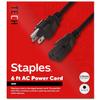 Staples TECH AC Power Cord, 6 ft, Black, Male to Male Replacement Power Cable for PCs/Monitors/Printers view 1