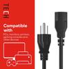 Staples TECH AC Power Cord, 6 ft, Black, Male to Male Replacement Power Cable for PCs/Monitors/Printers view 4