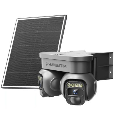 PHANSATIM Dual Lens Outdoor Cameras for Home Security with 64G Card- 4G LTE Cellular No WiFi NeedWired Security Cameras Wireless Outdoor with Floodlight Color Night Vision, PIR Detection Siren