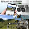 PHANSATIM Dual Lens Outdoor Cameras for Home Security with 64G Card- 4G LTE Cellular No WiFi NeedWired Security Cameras Wireless Outdoor with Floodlight Color Night Vision, PIR Detection Siren view 3