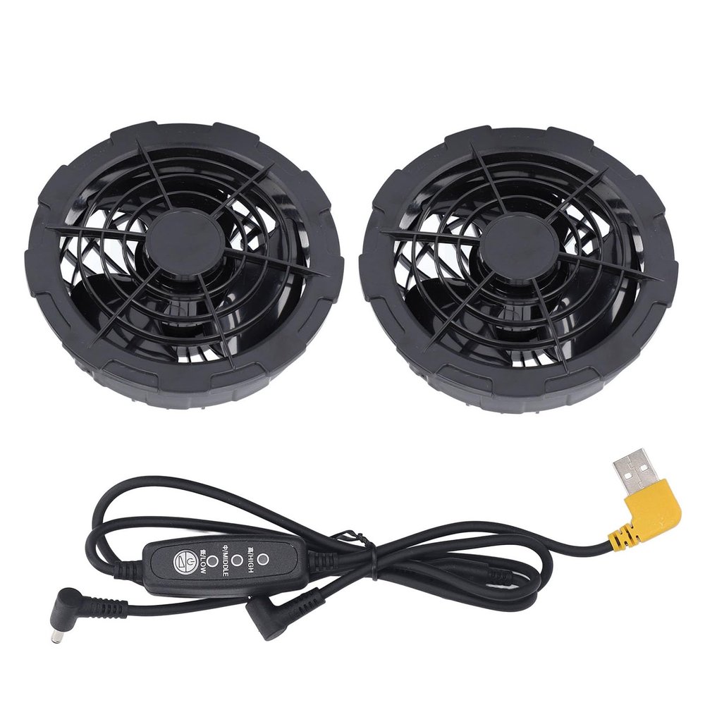 2 Pcs DC Fan, Cooling Vest Fan, Cooling Jacket Fans, Low Noise, Brushless Motor, 0.6 A Cable, USB Powered, ABS, High Performance, for Air Conditioning Clothes Vest (5 V)