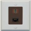 RiteAV 1 Port HDMI Cat5e-Ethernet Decorative Wall Plate - 1 Gang [Gray/Brown] view 1
