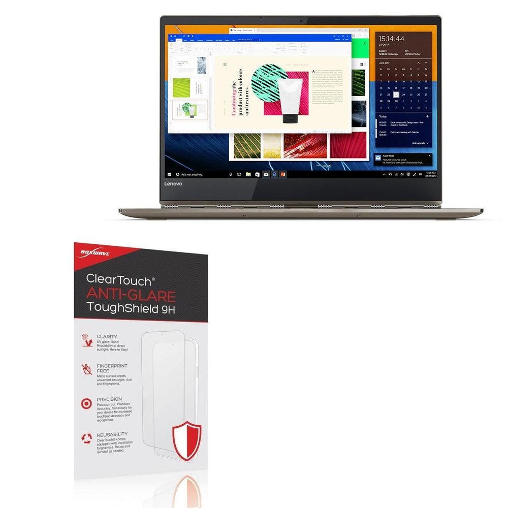 BoxWave Screen Protector Compatible With Lenovo Yoga 920 (14 in) - ClearTouch Anti-Glare ToughShield 9H (2-Pack), Anti-Glare 9H Tough Flexible Film Screen Protector