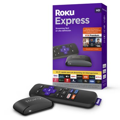 Roku Express Dispositivo de Streaming HD para TV (Spanish Edition) - Con VIX Premium, Control remoto con botones de acceso rpido I Roku Express HD Streaming Device for TV, with VIX Premium Offer