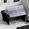 FURUIM2024M CD Record Storage Rack Disc Storage Rack CD Album Record Display Stand Transparent Bookshelf Record Stand(Black) view 2