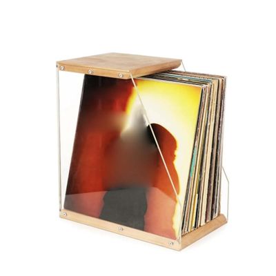 FURUIM2024M CD Record Storage Rack CD Storage Case Solid Wood Wooden Records Rack Display Rack Desktop Decoration for Books Magzines Home Bedroom Music Lovers Record Stand