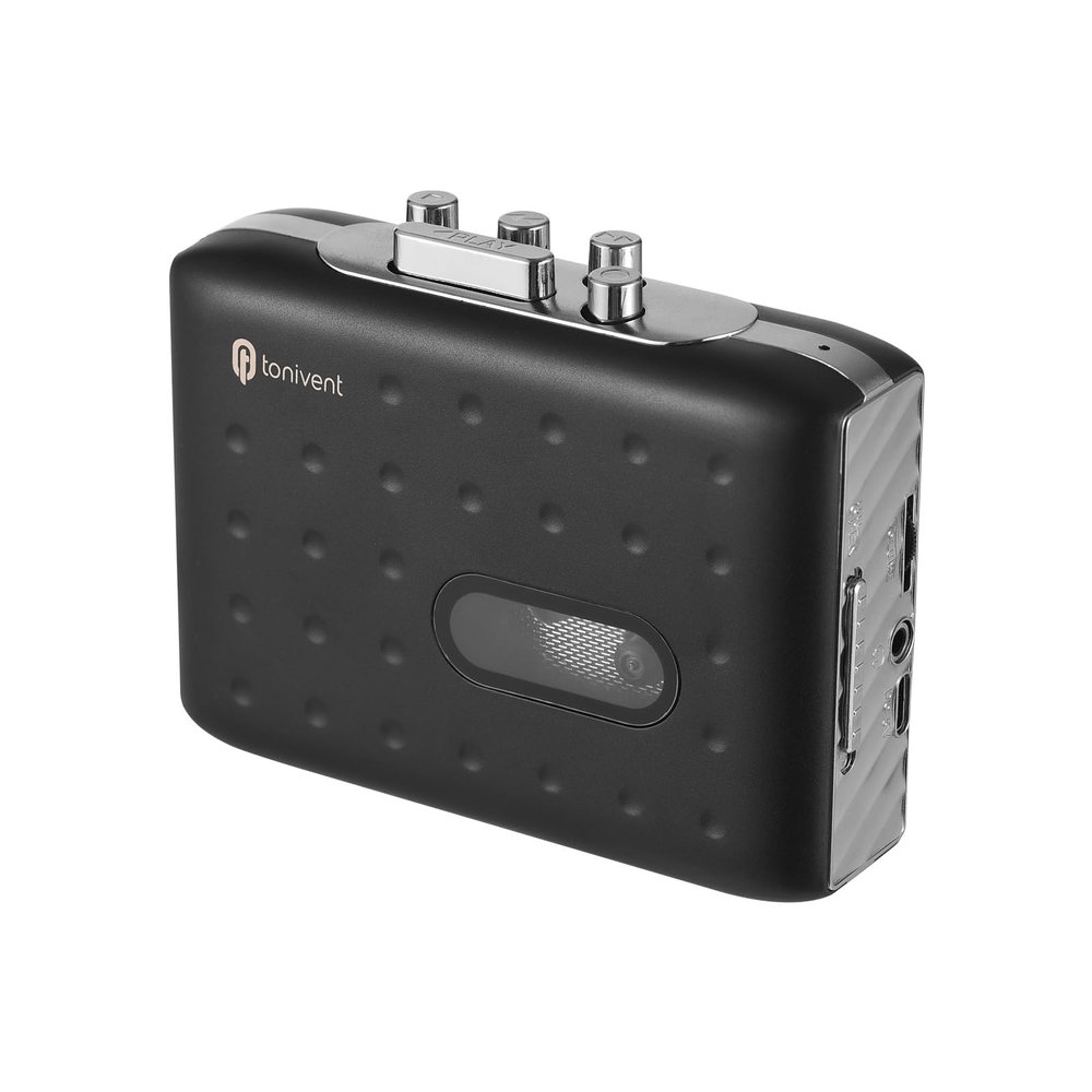 Portable Cassette to MP3 Player Mini Tape Player MP3 Converter Builtin Microphone and 3.5mm Headphone Input Software CD Cassette Capture Audio Music Player Compatible with PC