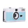 XUMIUZIY Film Camera 35MM, Reusable with Flash, Retro Supports 135 or 35MM Black and White or Color Film, 28MM F/8 Lens 1/120s Shutter Speed (Blue White) view 1