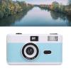 XUMIUZIY Film Camera 35MM, Reusable with Flash, Retro Supports 135 or 35MM Black and White or Color Film, 28MM F/8 Lens 1/120s Shutter Speed (Blue White) view 3