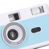 XUMIUZIY Film Camera 35MM, Reusable with Flash, Retro Supports 135 or 35MM Black and White or Color Film, 28MM F/8 Lens 1/120s Shutter Speed (Blue White) view 4