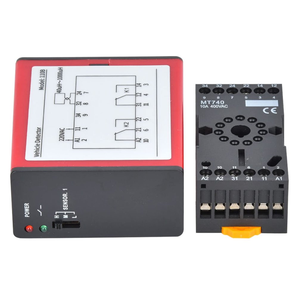 Baxnore Vehicle Loop Detector, Single Channel Inductive Loop Vehicle Detector, Vehicle Inductive Detector with Reset Switch, Vehicle Inductive Loop for Parking Lot Access Control