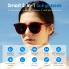GetD AI Glasses for Men & Women, Smart Sunglasses Powered by ChatGPT with 145-Language Translation, Bluetooth 5.4, 11H Music/9H Call, UV400 & Polarized Lenses for Travel & Daily Use, Red Frame view 2
