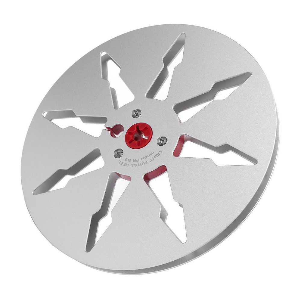 7 x 1/4 Empty Take Up Reel to Reel Small Hub, Aluminum Alloy Empty Tape Reel, 7 inch 8 Holes 1/4 Opening Empty Reel, Open Take Up Reel to Reel Hub for Reel Tape Drive (Silver)