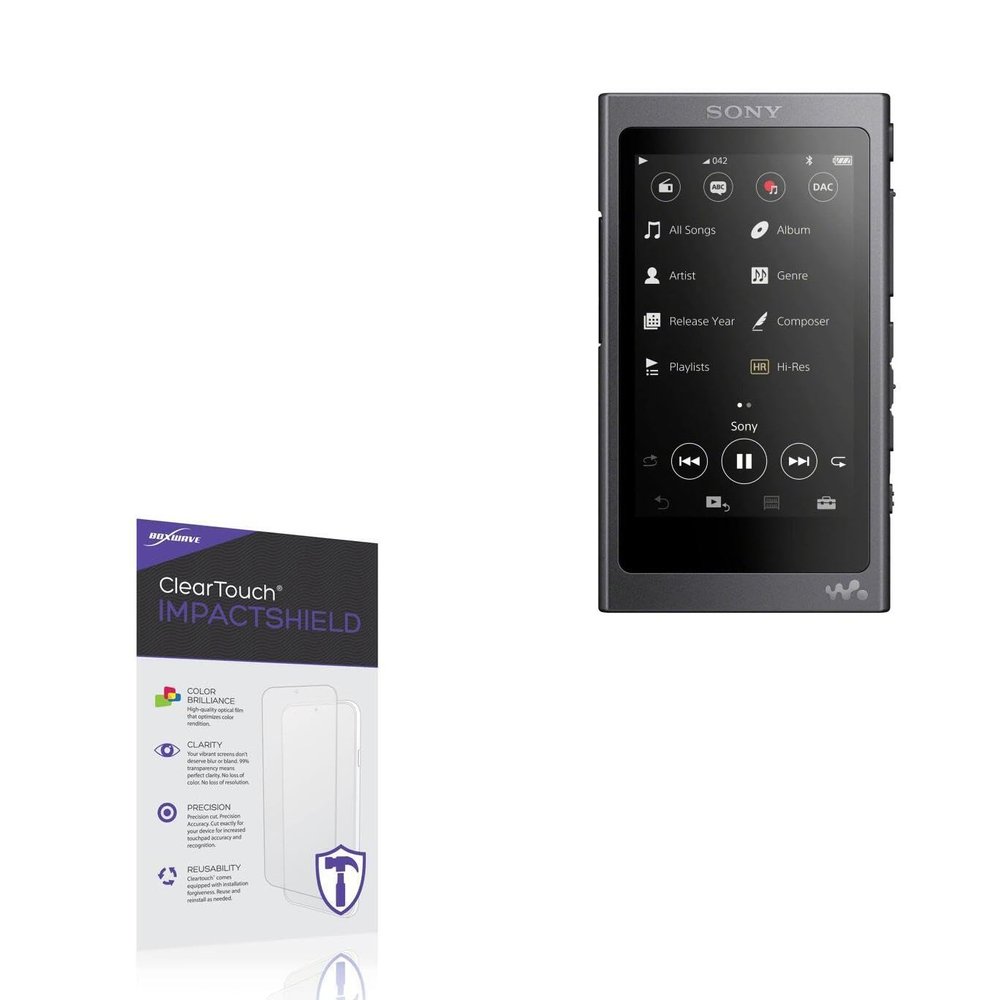 BoxWave Screen Protector Compatible with Sony NW-A40 Walkman - ClearTouch ImpactShield (2-Pack), Impenetrable Screen Protector Flexible Film