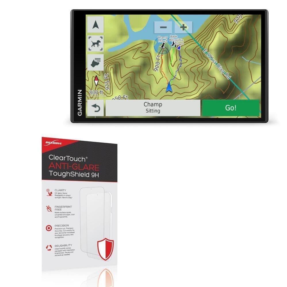BoxWave Screen Protector Compatible with Garmin DriveTrack 71 - ClearTouch Anti-Glare ToughShield 9H (2-Pack), Anti-Glare 9H Tough Flexible Film Screen Protector
