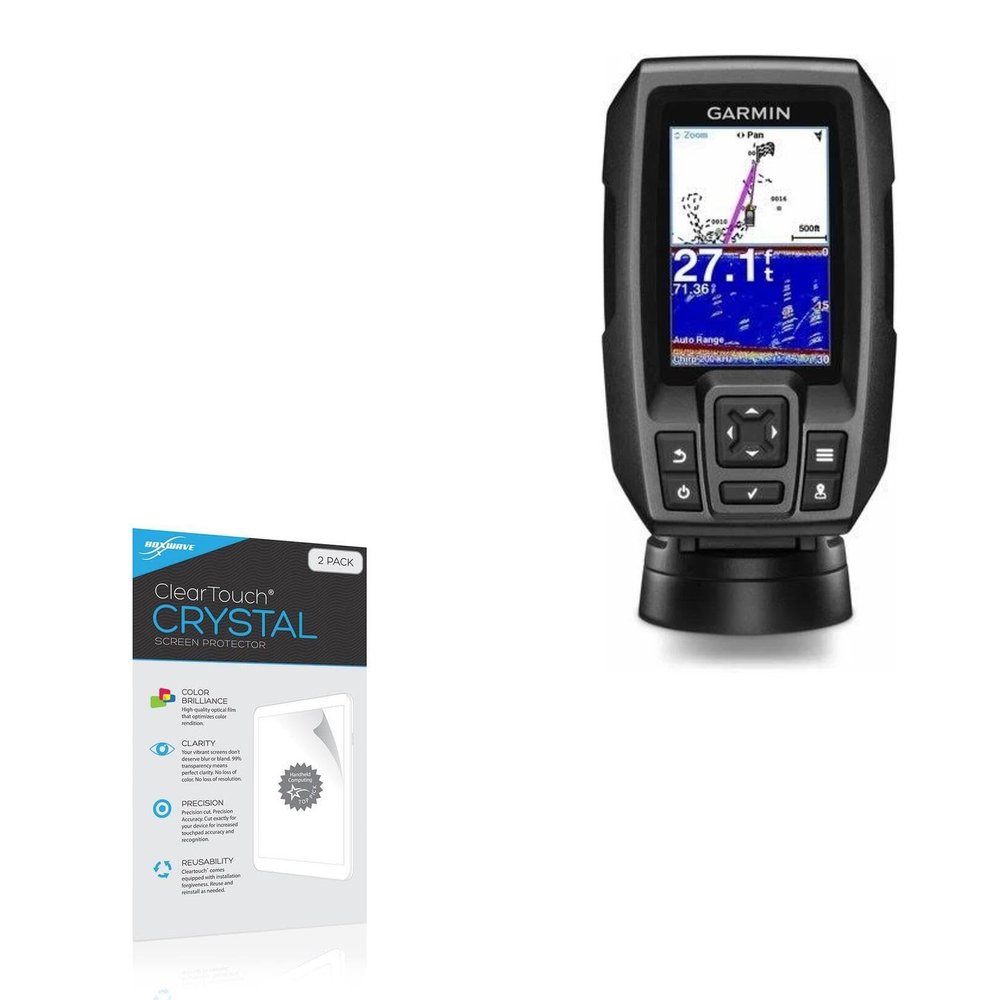 BoxWave Screen Protector Compatible with Garmin Striker 4 - ClearTouch Crystal (2-Pack), HD Film Skin - Shields from Scratches