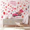 1Sheet Valentine's Day Wall Decals Red Heart Stickers for Wall Decoration Balloon Envelope Truck Love Hearts Design Valentines Window Decor Stickers Self Adhesive Wedding Wall Stickers for Home Decor view 4