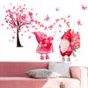 2Pcs Valentine's Day Wall Decoration 3D Heart Wall Decals Removable Gnome Wall Stickers Pink Butterfly Love Hearts Tree Wall Decor Valentines Stickers for Wedding Anniversary Party Bedroom Home Decor view 1