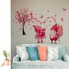 2Pcs Valentine's Day Wall Decoration 3D Heart Wall Decals Removable Gnome Wall Stickers Pink Butterfly Love Hearts Tree Wall Decor Valentines Stickers for Wedding Anniversary Party Bedroom Home Decor view 3