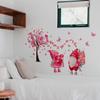 2Pcs Valentine's Day Wall Decoration 3D Heart Wall Decals Removable Gnome Wall Stickers Pink Butterfly Love Hearts Tree Wall Decor Valentines Stickers for Wedding Anniversary Party Bedroom Home Decor view 4