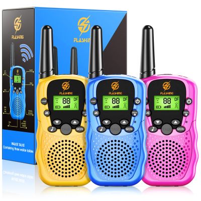 Kids Walkie Talkies 3 Packs, 2 Way Radio, 3 KM Long Range, Clear Sound 22 Channels Indoor Outdoor Toy for Boys Girls 3-12 Years Old Kids Gifts
