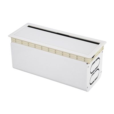 AsrMyjcx Flip Brush Cable Box Desktop Wire Organizer Plate Professional Space Saving Cable Box Wire Holder Organizer for Home Desk TVs, White