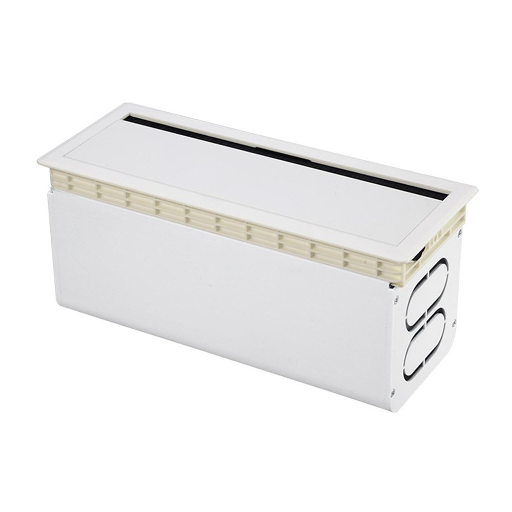 AsrMyjcx Flip Brush Cable Box Desktop Wire Organizer Plate Professional Space Saving Cable Box Wire Holder Organizer for Home Desk TVs, White