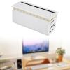 AsrMyjcx Flip Brush Cable Box Desktop Wire Organizer Plate Professional Space Saving Cable Box Wire Holder Organizer for Home Desk TVs, White view 4