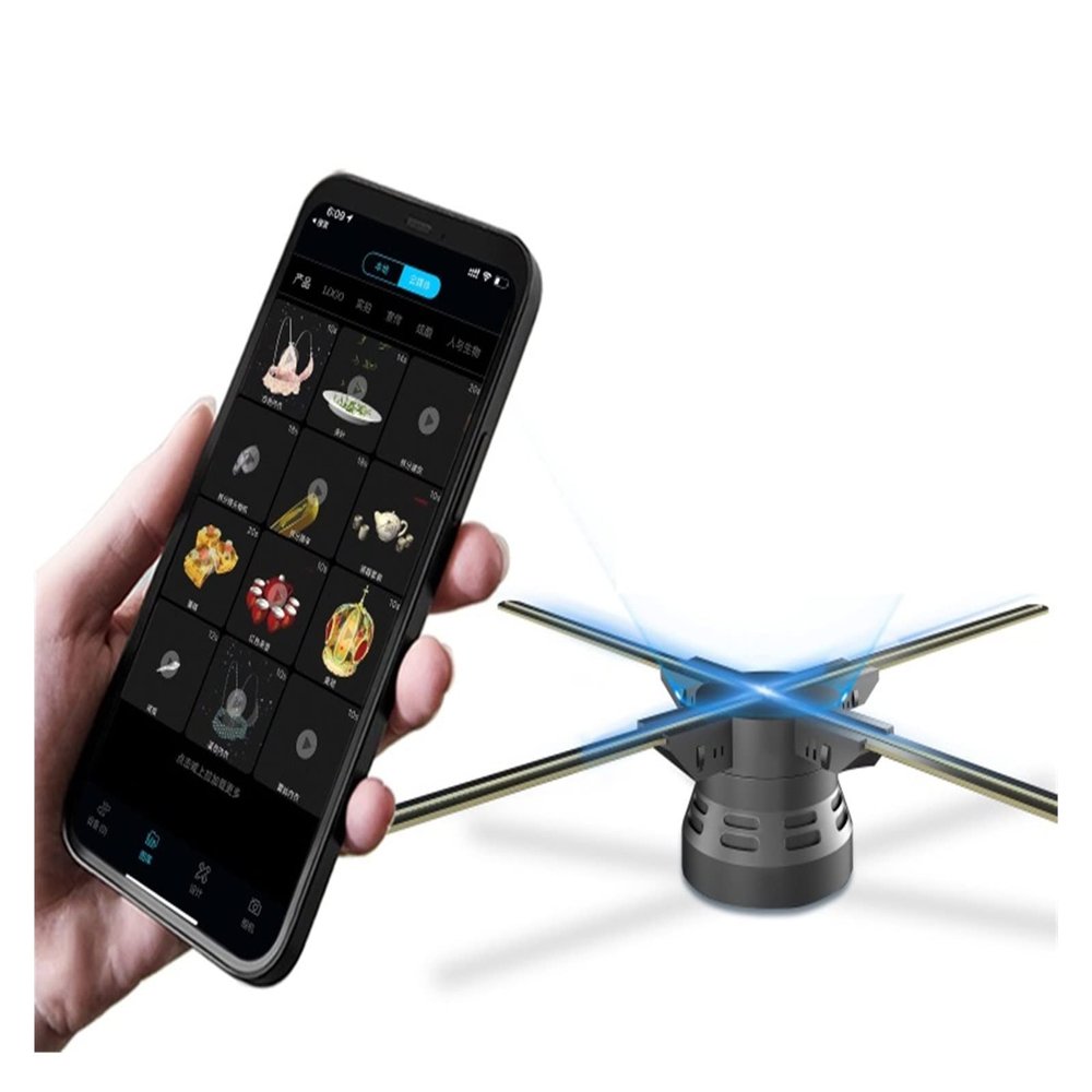 3D Hologram Fan, 3D Holographic Fan Projector 3D Advertising Projector Led Sign Lamp 3D Video Projector
