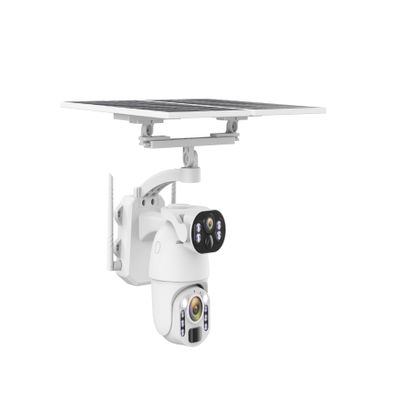 ESOE 360 Solar Wi-Fi/4G PTZ Security Camera with Alarm, Dual Lens 6mp Energy Alert with SD Card | CCTV Surveillance (White Color,WiFi)