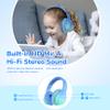 EarFun K4 Kids Bluetooth Headphones, Wireless Headphones with LED Lights, 74/85/94dBA Volume Limited, Built-in Mic, 90H Playtime, Bluetooth 5.4 Over Ear Headphone for iPad/Tablet/PC/School (Green) view 4